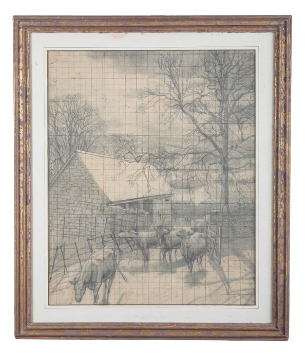 *ALLAN GWYNNE-JONES (1892-1982) Farmyard scene with cattle