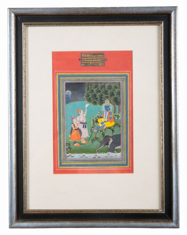 INDIAN SCHOOL, 19TH CENTURY Krishna in a landscape