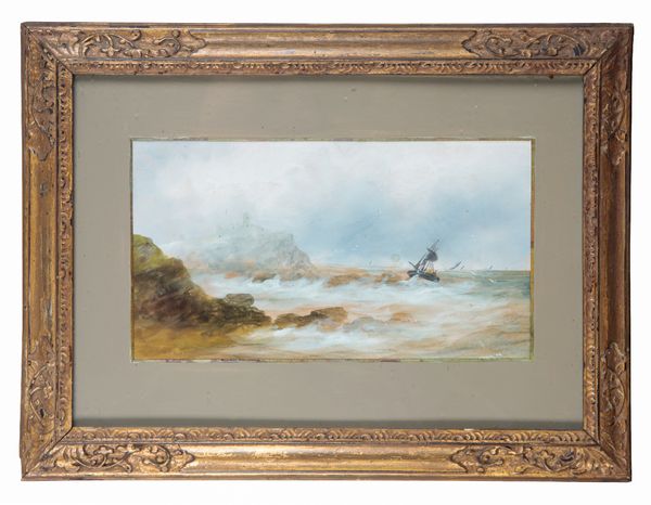 ENGLISH SCHOOL, 19TH CENTURY Pair of stormy seascapes