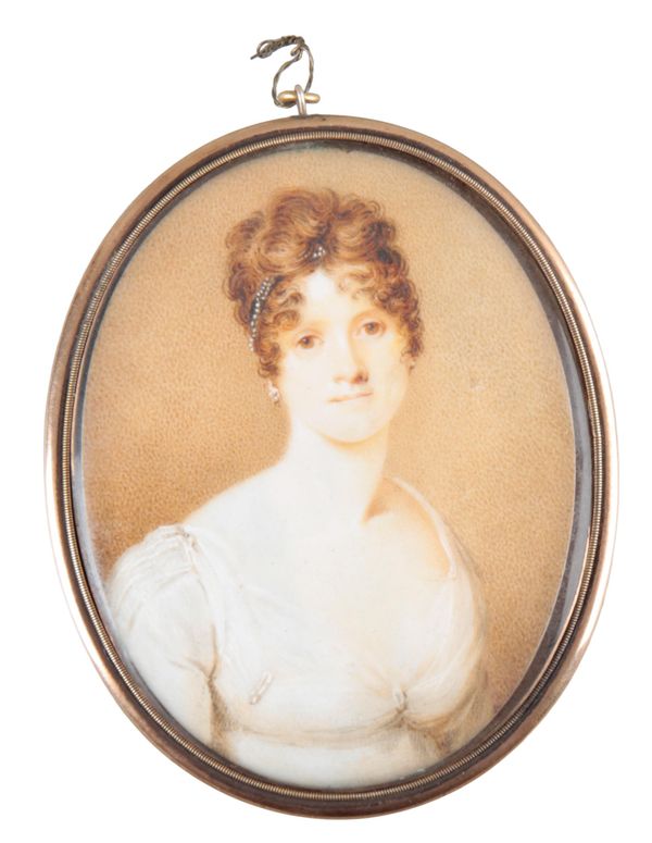 ENGLISH SCHOOL, EARLY 19TH CENTURY  A shoulder-length portrait of a young lady