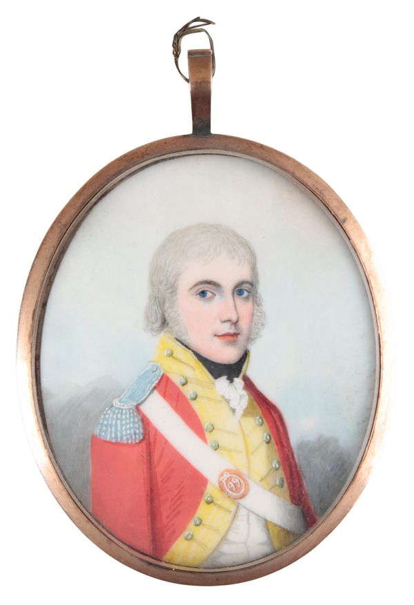 ENGLISH SCHOOL, LATE 18TH / EARLY 19TH CENTURY  A shoulder length portrait of a 99th Regiment Infantry Officer