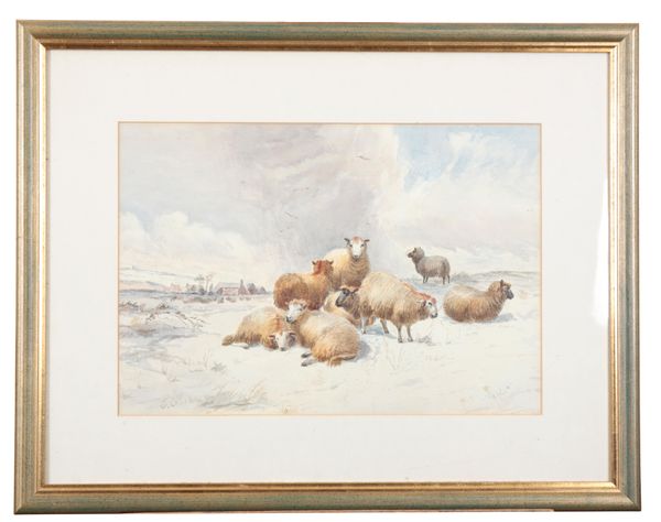 MONOGRAMMIST E.G. (19th century) Sheep in a snowy landscape