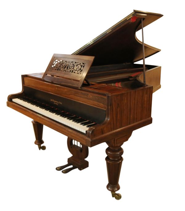 A VICTORIAN ROSEWOOD GRAND PIANO BY JOHN BROADWOOD & SONS