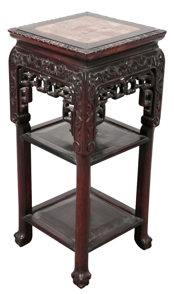 A CHINESE HARDWOOD JARDINIÈRE STAND