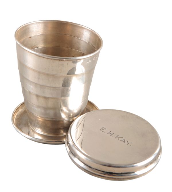 A GORHAM ENGLAND STERLING SILVER WWI COLLAPSIBLE CUP