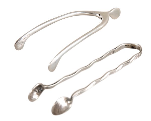 A PAIR OF GORHAM STERLING SILVER WISHBONE SUGAR TONGS