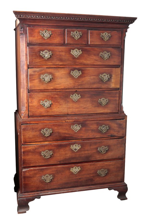 A GEORGE III CHEST ON CHEST