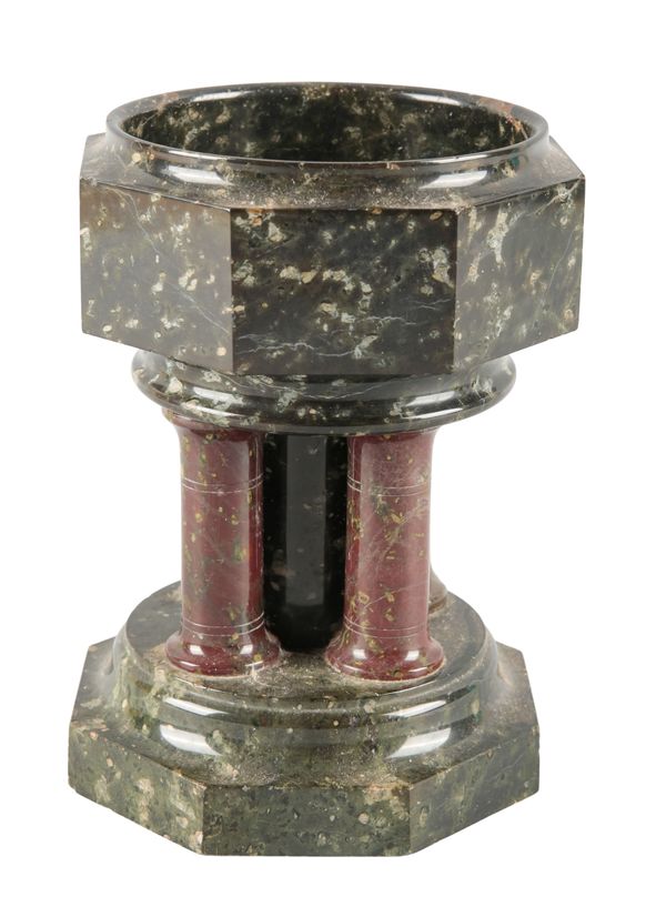 A CORNISH GRANITE AND MARBLE TABLE FONT