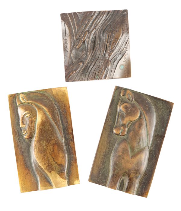 TWO CONTEMPORARY BRONZE ART MEDALS