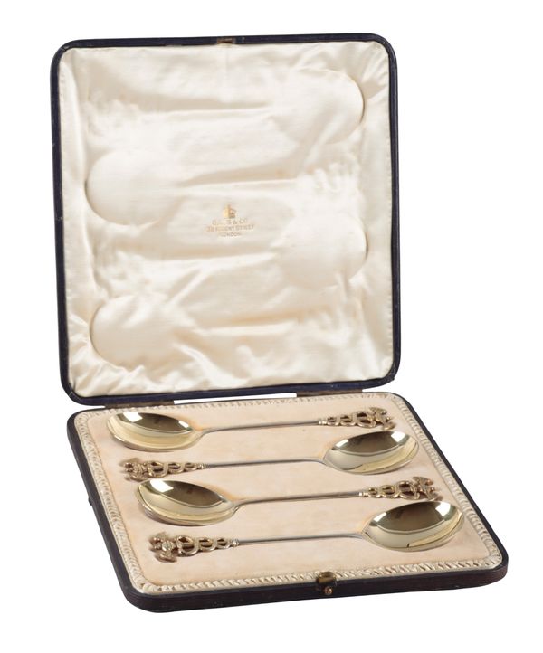 A SET OF FOUR LATE VICTORIAN SILVER SPOONS