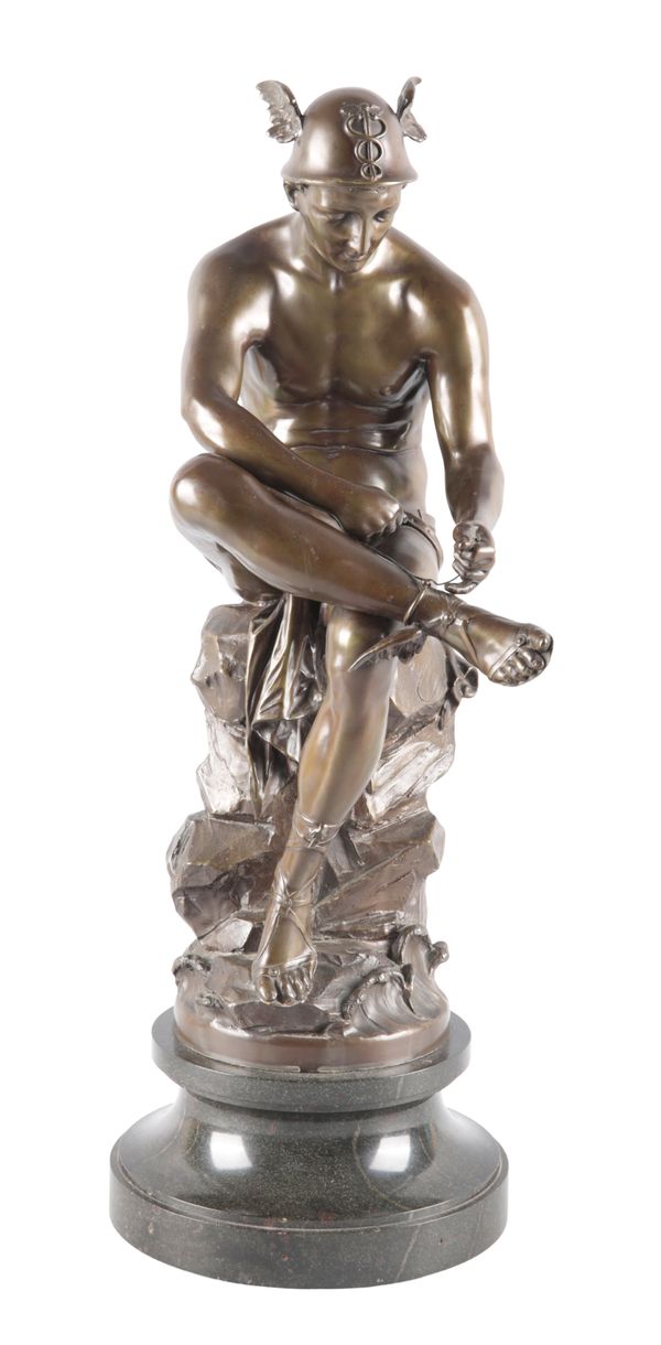CONTINENTAL SCHOOL (19TH/20TH CENTURY) A spelter figure of Mercury
