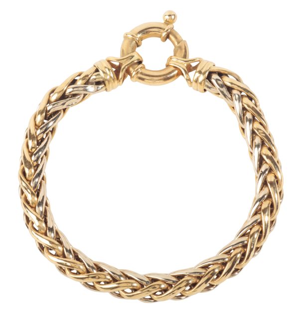 A TWO-TONE 18CT GOLD BRACELET