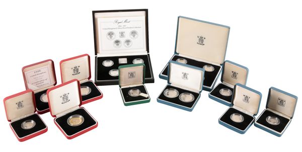 THE ROYAL MINT: 1984 - 1987 UNITED KINGDOM £1 SILVER PROOF PIEDFORT COLLECTION