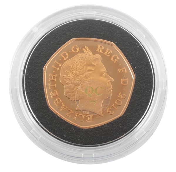 THE ROYAL MINT: A 2013 "CHRISTOPHER IRONSIDE" 50P GOLD PROOF COIN