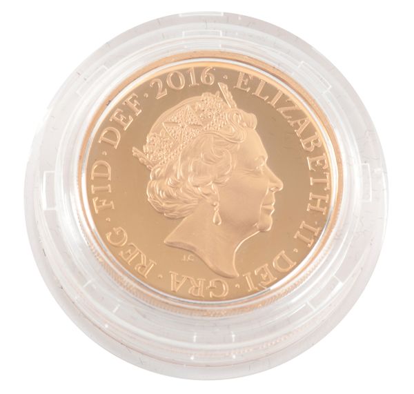 THE ROYAL MINT: "THE LAST ROUND POUND" A 2016 GOLD PROOF £1 COIN