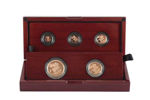 THE ROYAL MINT: A 2015 GOLD PROOF FIVE SOVEREIGN SET