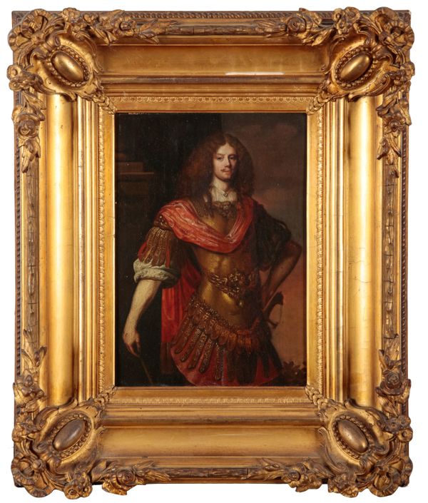 CIRCLE OF HENRI GASCARS (1634/5-1701) A half-length portrait of a young man wearing gilded breastplate
