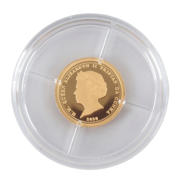 A 2020 QUEEN ELIZABETH II TRISTAN DA CUNHA £5 GOLD PROOF LAUREL