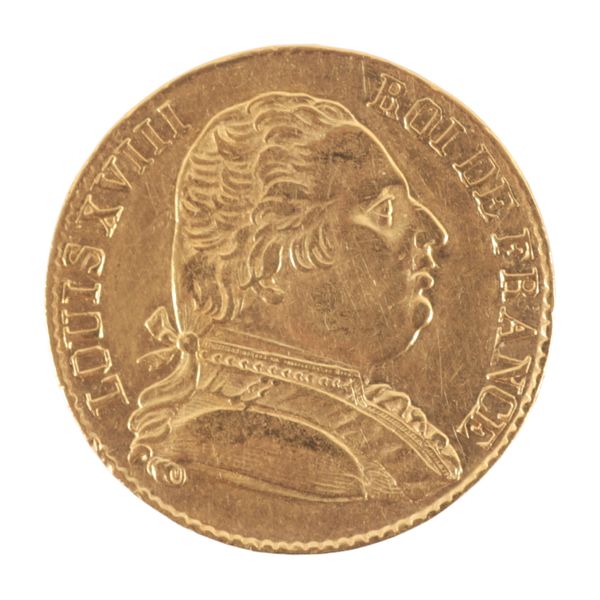 LONDON MINT: AN 1815 FRENCH LOUIS XVIII GOLD 20 FRANCS COIN