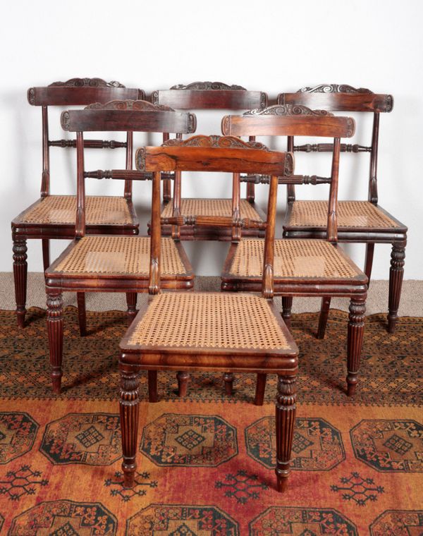 A SET OF SIX ROSEWOOD DINING CHAIRS IN THE MANNER OF GILLOWS