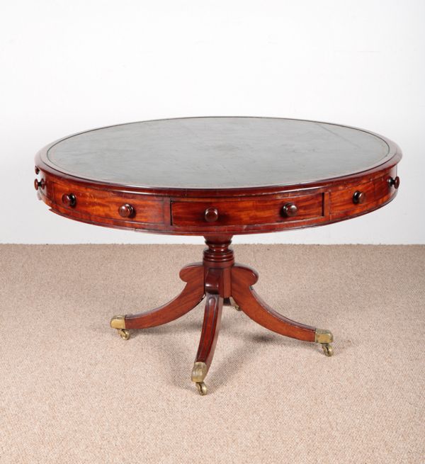 A VICTORIAN MAHOGANY DRUM TABLE