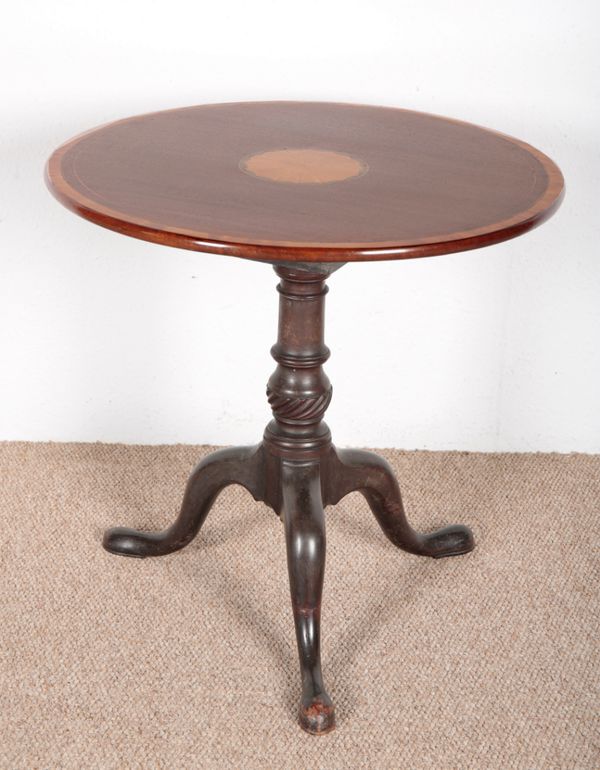 A GEORGE III MAHOGANY BIRDCAGE TILT-TOP TABLE