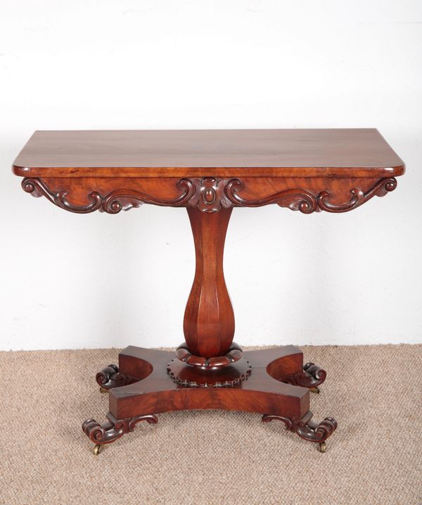 A VICTORIAN MAHOGANY CONSOLE TABLE