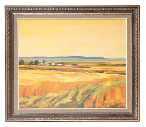 JOAN VAN BELKUM (1928-2014) 'Farm With Standing Wheat'