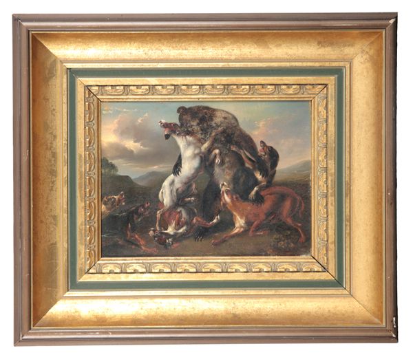 ENGLISH SCHOOL, 19TH CENTURY A bear and hounds