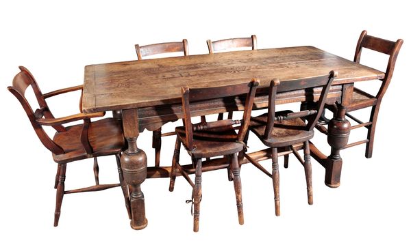 AN OAK REFECTORY TABLE