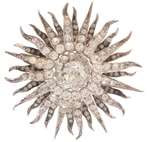 A PASTE SUNBURST BROOCH