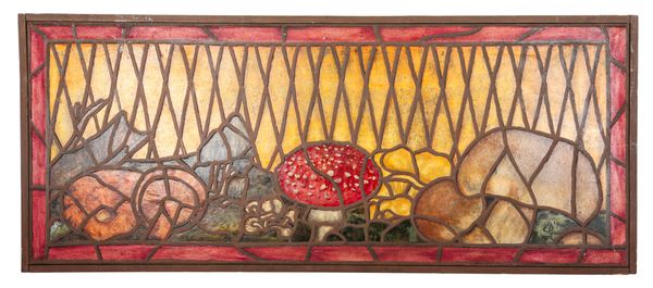 20TH CENTURY SCHOOL A stained glass study of fungi