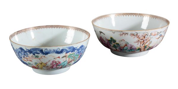 A CHINESE EXPORT PORCELAIN PUNCH BOWL