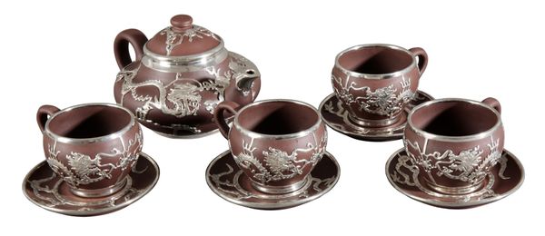 A CHINESE YIXING TEA SERVICE