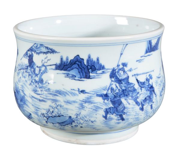 A CHINESE PORCELAIN BLUE AND WHITE BOWL