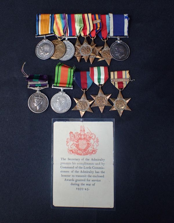 EIGHT WWI/WWII MEDALS TO LEADING SEAMAN W.H.DONNE RN