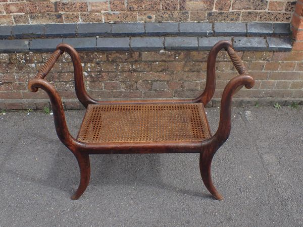 A REGENCY SIMULATED ROSEWOOD WINDOW SEAT