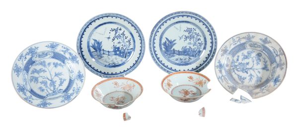 THREE PAIRS OF CHINESE EXPORT PORCELAIN  DISHES