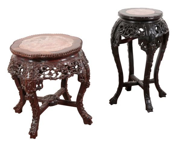 A CHINESE HARD WOOD JARDINIERE STAND