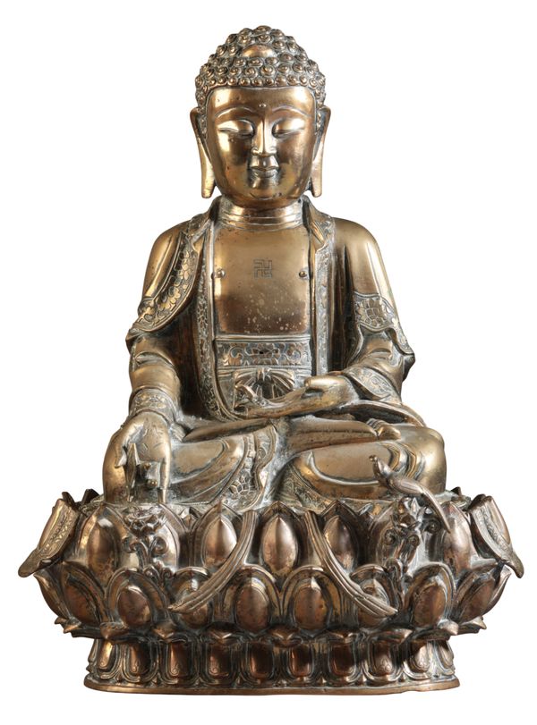 A BRONZE FIGURE OF BUDDHA