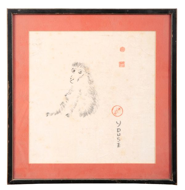 JAPANESE SCHOOL, 20TH CENTURY, A SEATED MONKEY