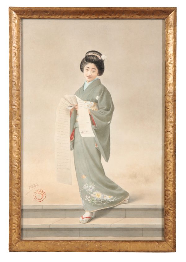 JAPANESE SCHOOL, MEIJI PERIOD, TWO PORTRAITS OF GEISHA