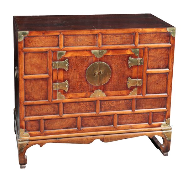 A KOREAN BURR WOOD LOW CABINET