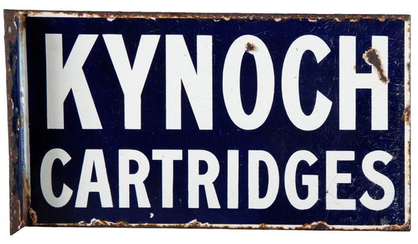 A 'KYNOCH CARTRIDGES' DOUBLE-SIDED ENAMEL SIGN