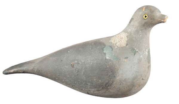 AN ENGLISH PAINTED WOOD PIGEON DECOY