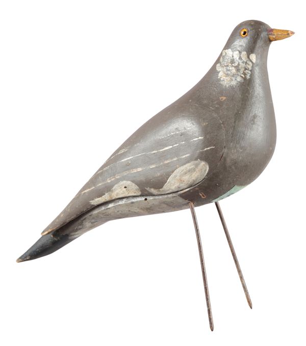 AN ENGLISH PAINTED WOOD PIGEON DECOY