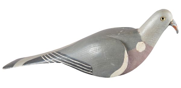 AN ENGLISH PAINTED WOOD PIGEON DECOY