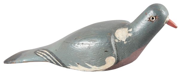 AN ENGLISH PAINTED WOOD PIGEON DECOY