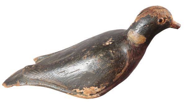 AN ENGLISH PAINTED WOOD PIGEON DECOY