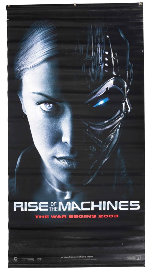 A VINYL BANNER FOR TERMINATOR RISE OF THE MACHINES, 2003, WARNER BROS.